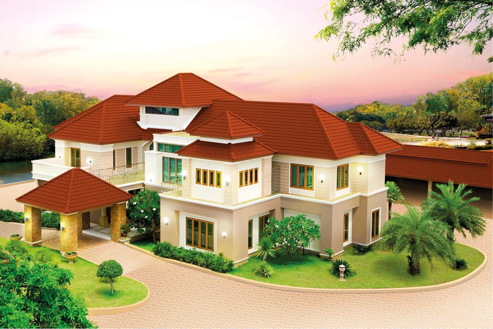 กระเบื้องหลังคาเซรามิค เอสซีจี รุ่นเอ็กซ์เซลล่า เกรซ สีซันไรส์