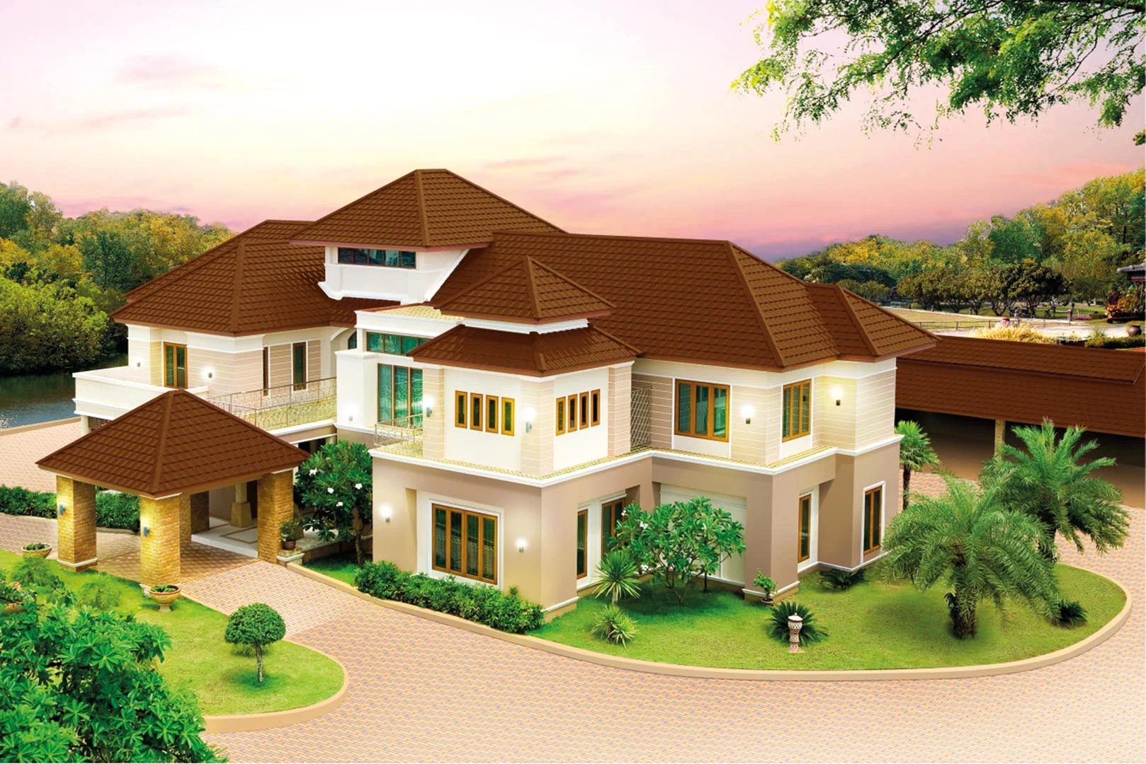 กระเบื้องหลังคาเซรามิค เอสซีจี รุ่นเอ็กซ์เซลล่า เกรซ สีบราวนิช