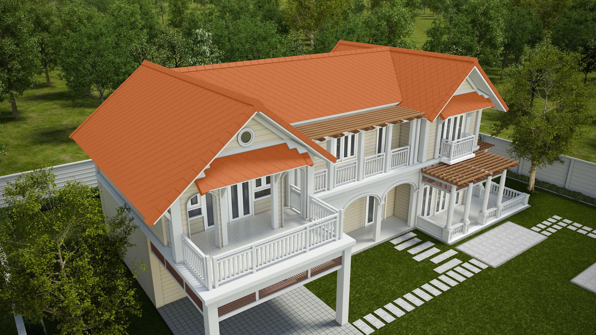 กระเบื้องหลังคาไฟเบอร์ซีเมนต์ เอสซีจี รุ่นไอยร่า โอเรียนทอล 13 นิ้ว เนเชอรัล บริค