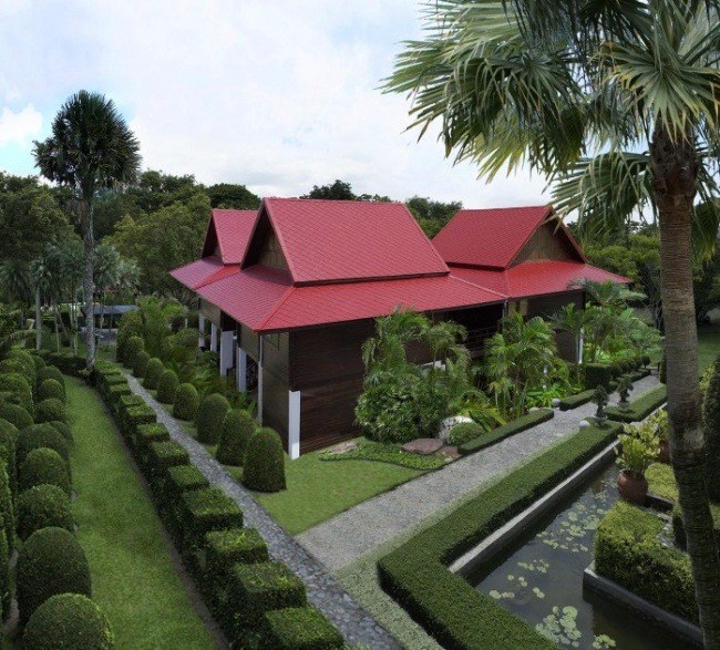 กระเบื้องหลังคาไฟเบอร์ซีเมนต์ เอสซีจี รุ่นไอยร่า โอเรียนทอล 13 นิ้ว แกรนิตเรด