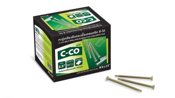 ตะปูเกลียวยึดกระเบื้องปลายสว่าน ซี-โค่ 2.5 นิ้ว