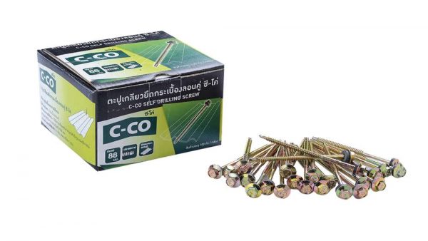 ตะปูเกลียวยึดลอนคู่ปลายสว่าน ซี-โค่ 88 มม.