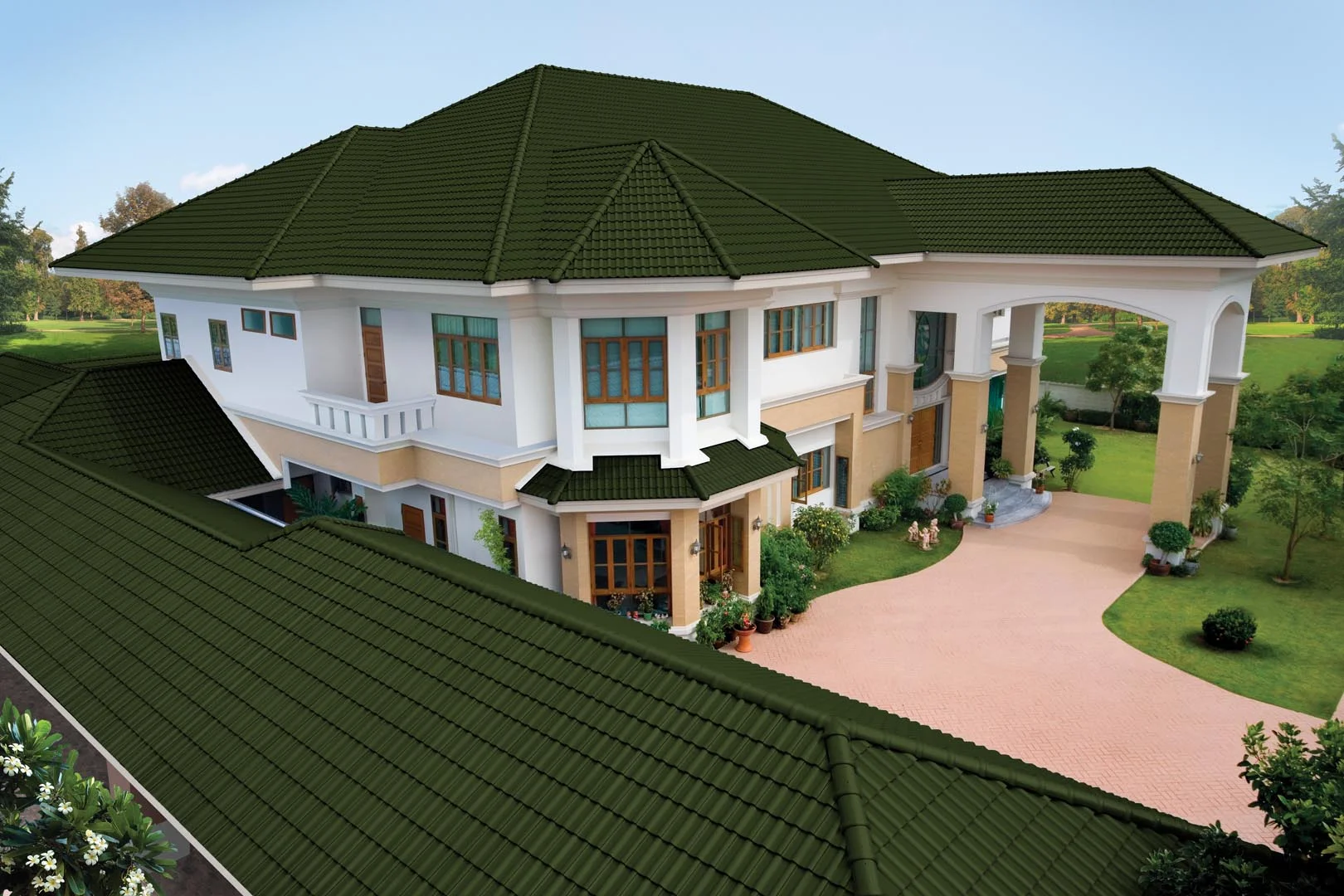 กระเบื้องหลังคาเซรามิค เอสซีจี รุ่นเอ็กซ์เซลล่า คลาสสิค สีกรีนเจไดท์